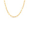 Alternating Polished And Fluted Fine Paperclip Link Chain Necklace - 1